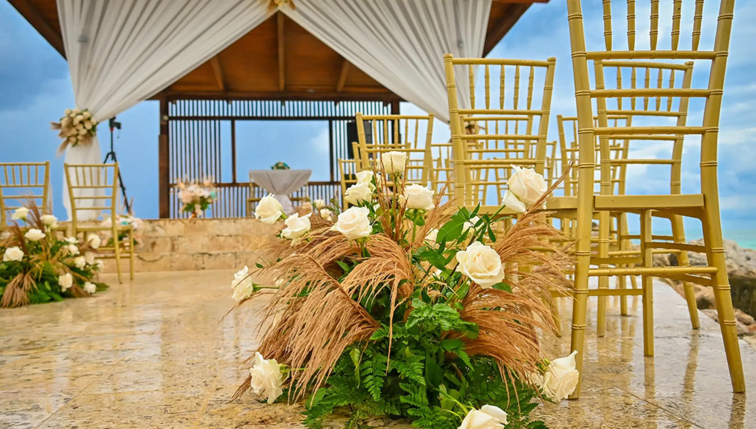 Ocean Gazebo Wedding Venue at Royalton Blue Waters.