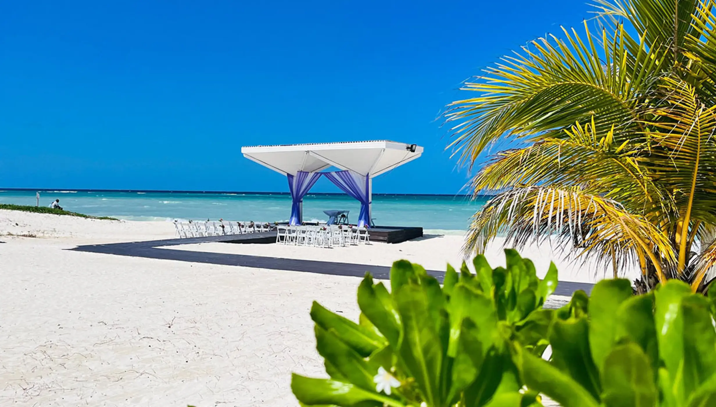 Beach Gazebo Wedding Venue at Royalton Blue Waters.