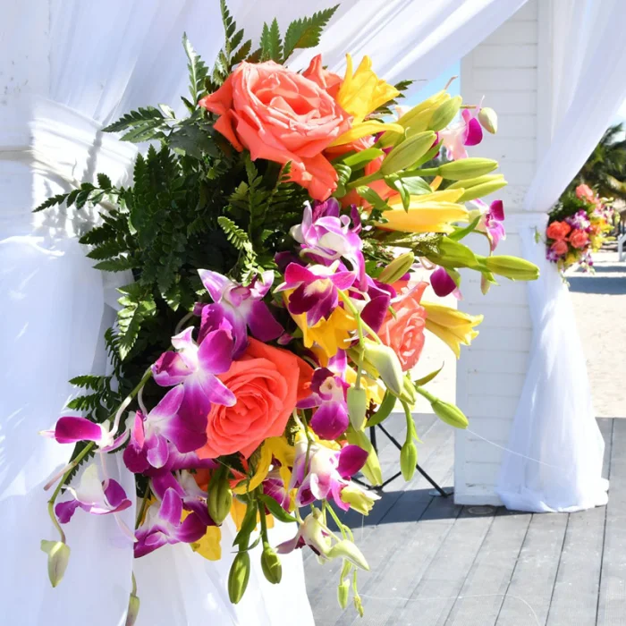 Destination Wedding setup at Beach Gazebo in Royalton Blue Waters.