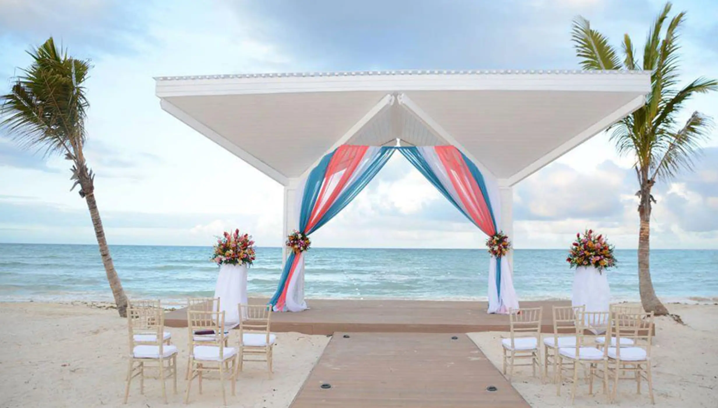 Beach Gazebo Wedding Venue at Royalton Blue Waters.