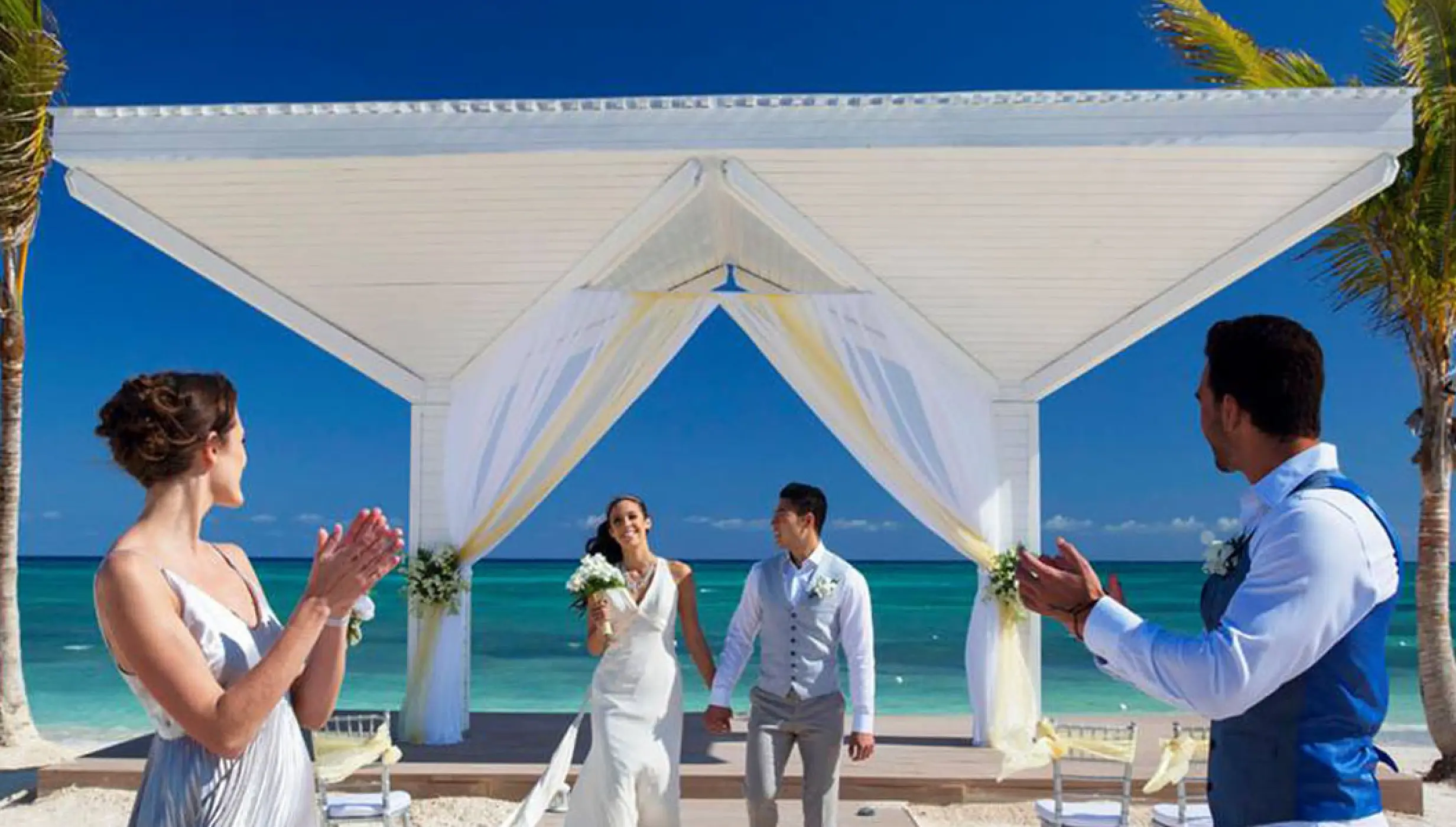 Beach Gazebo Wedding Venue at Royalton Blue Waters.
