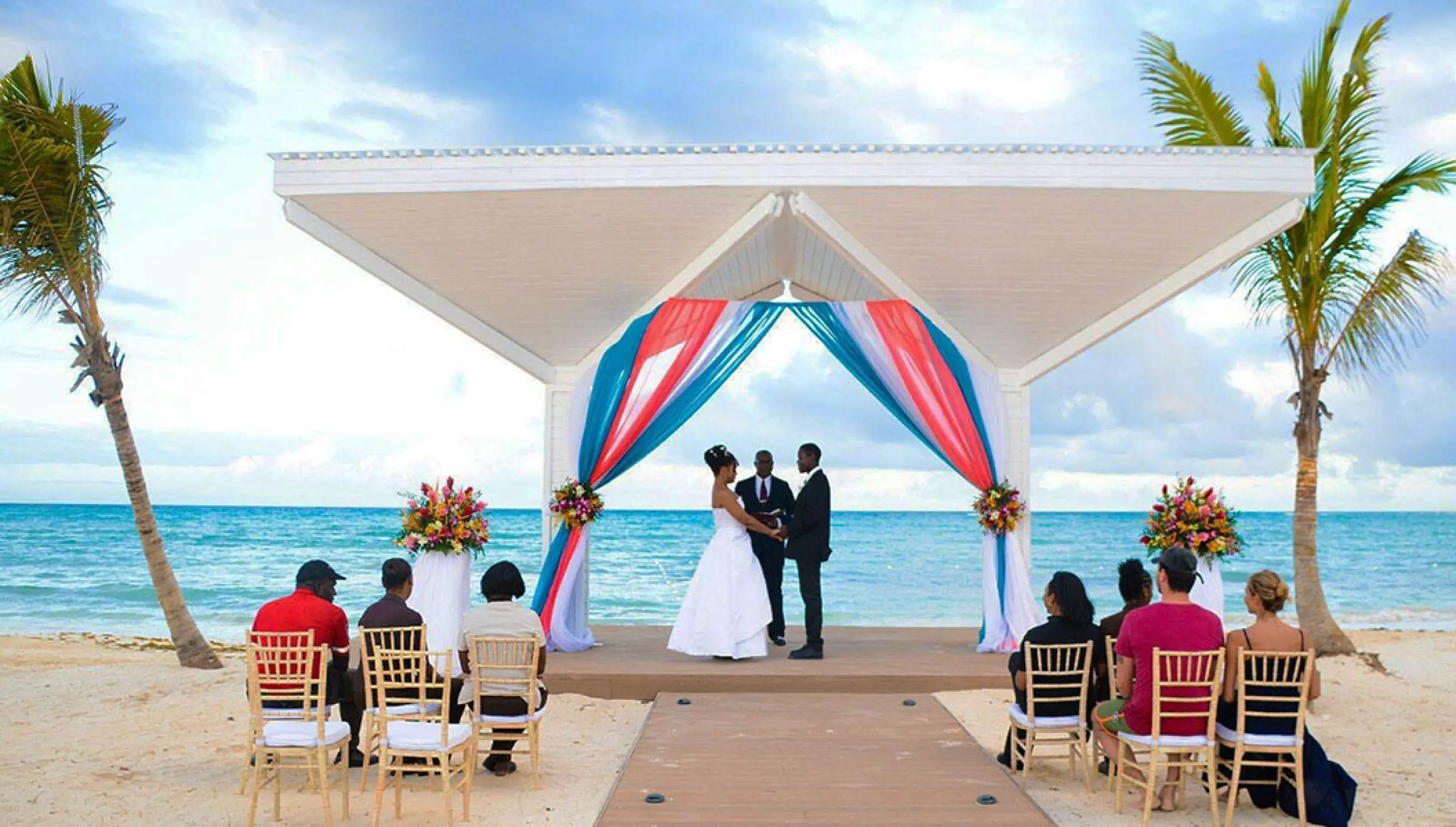 Beach Gazebo Wedding Venue at Royalton Blue Waters.