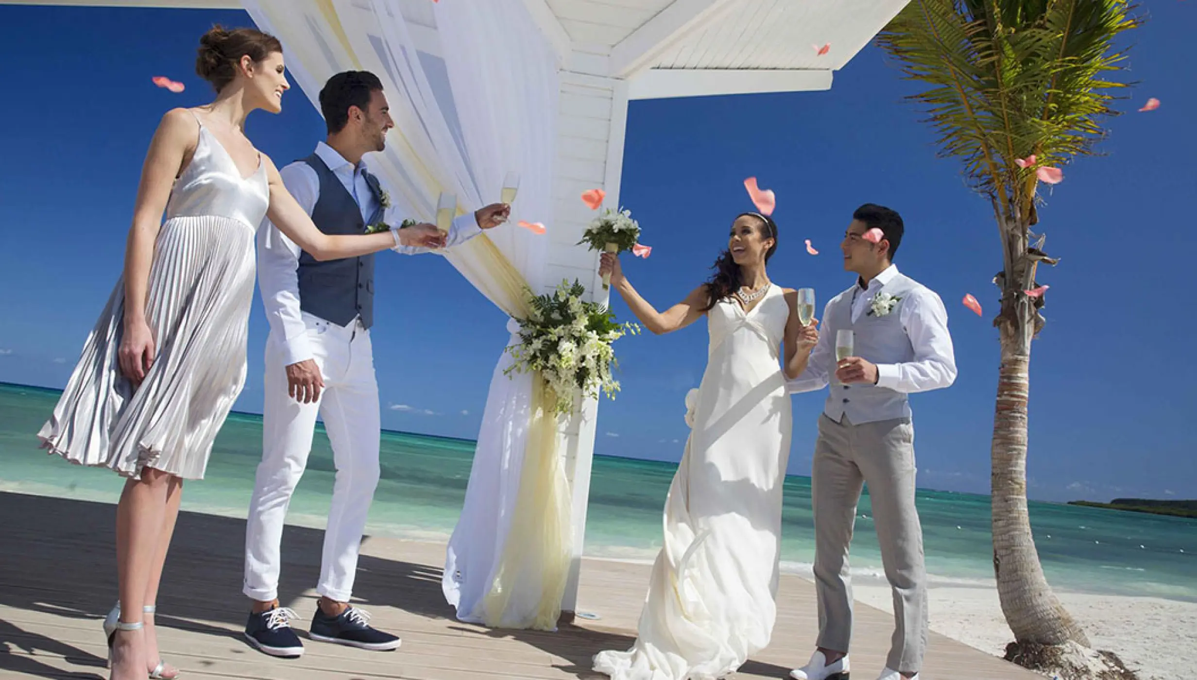 Beach Gazebo Wedding Venue at Royalton Blue Waters.