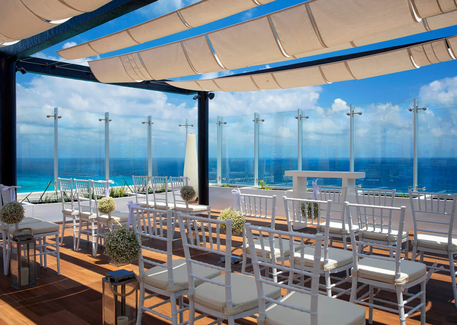 Sky terrace wedding venue at Royalton Chic Cancun