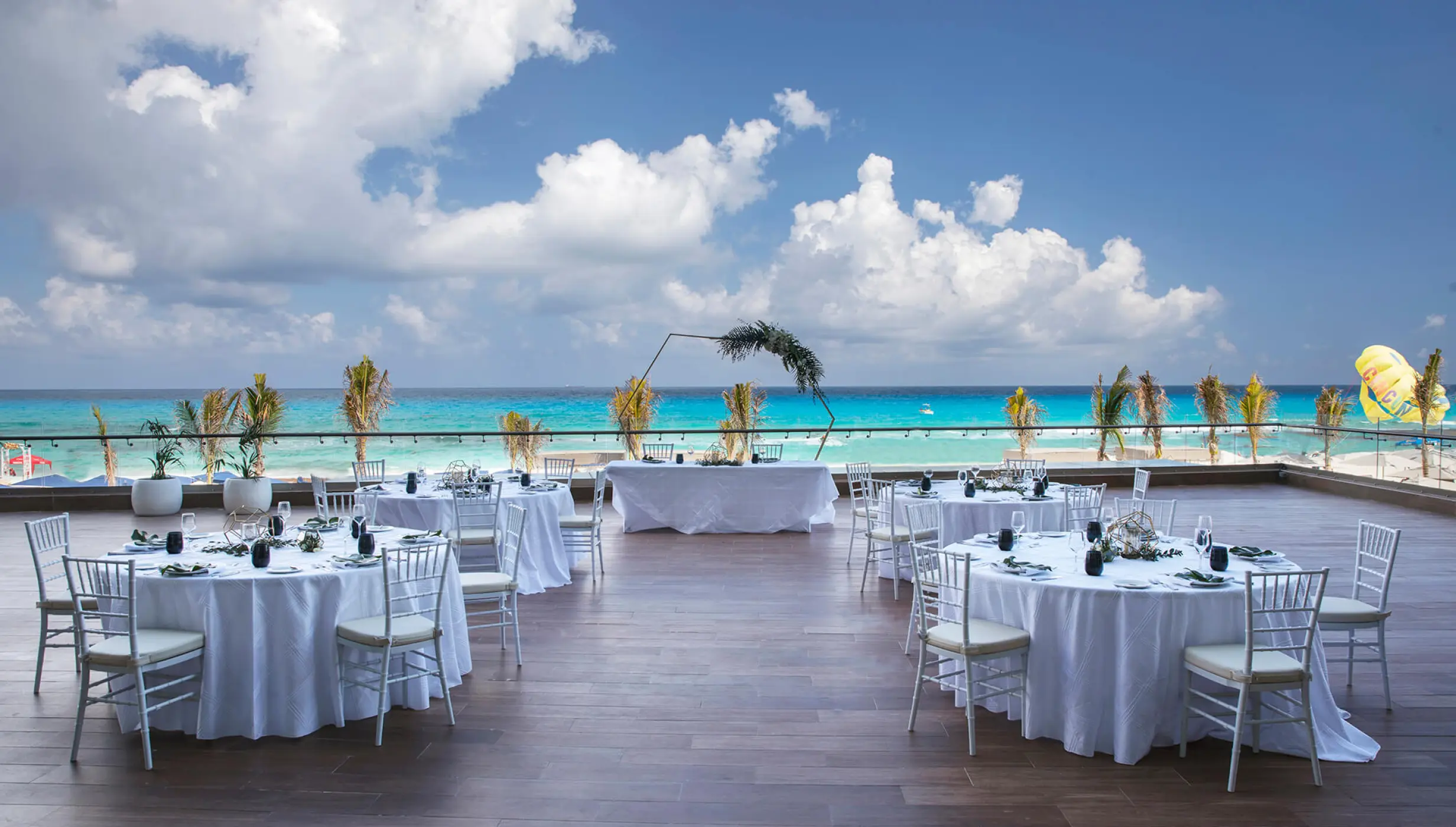 Sunrise terrace wedding venue at Royalton Chic Cancun
