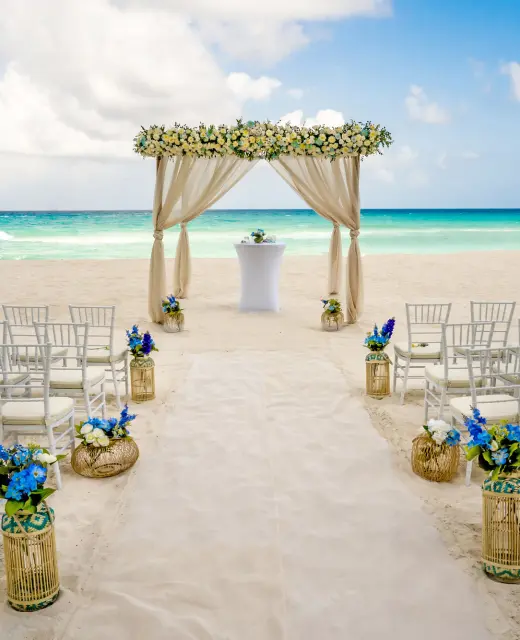 Beach wedding venue at Royalton Chic Cancun