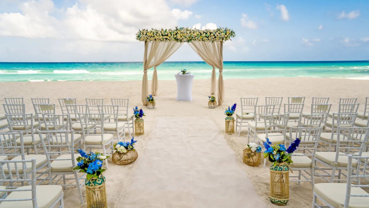 Beach wedding venue at Royalton Chic Cancun