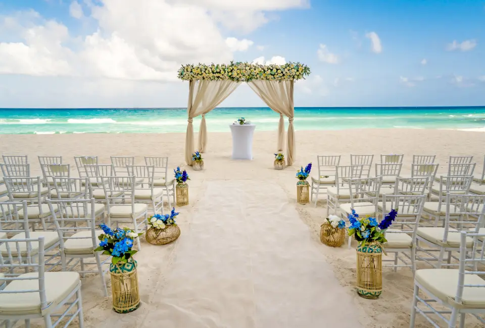 Beach wedding venue at Royalton Chic Cancun