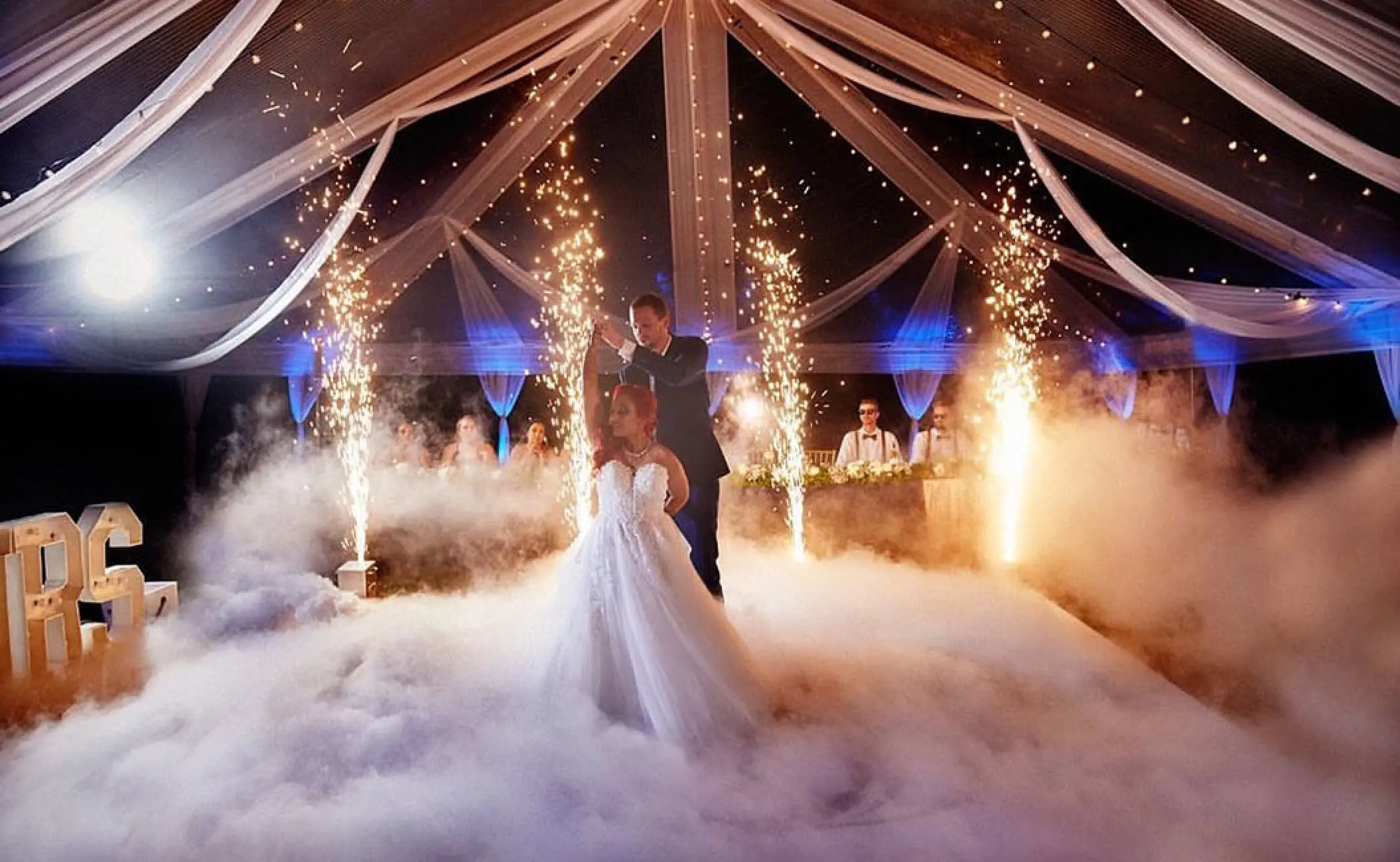 First dance with sparklers and floor fog at Royalton Negril, Negril