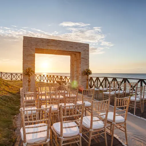 Ocean Point gazebo wedding ceremony setup at Royalton Negril, Jamaica