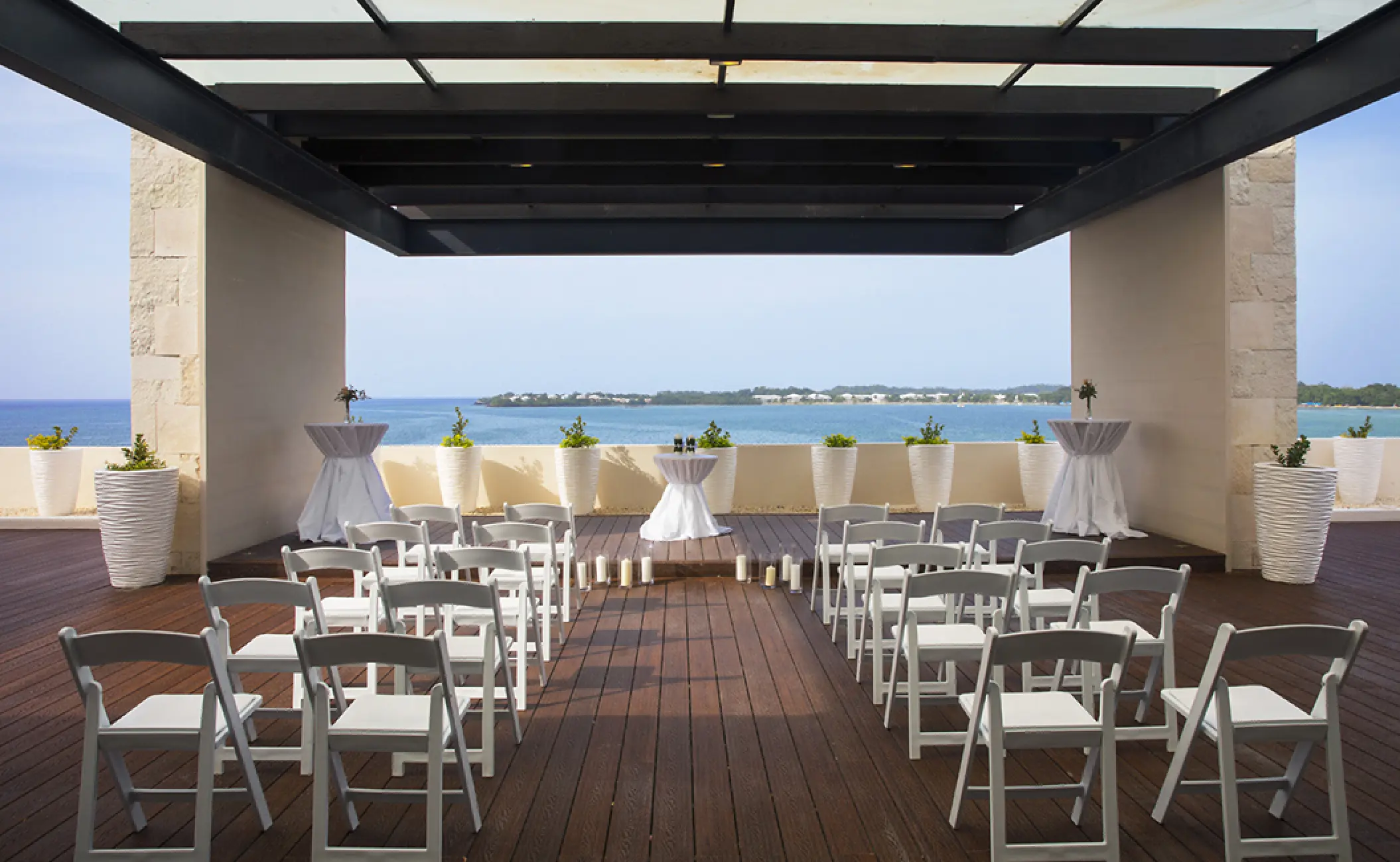 Sky terrace wedding ceremony at Royalton Negril, Negril