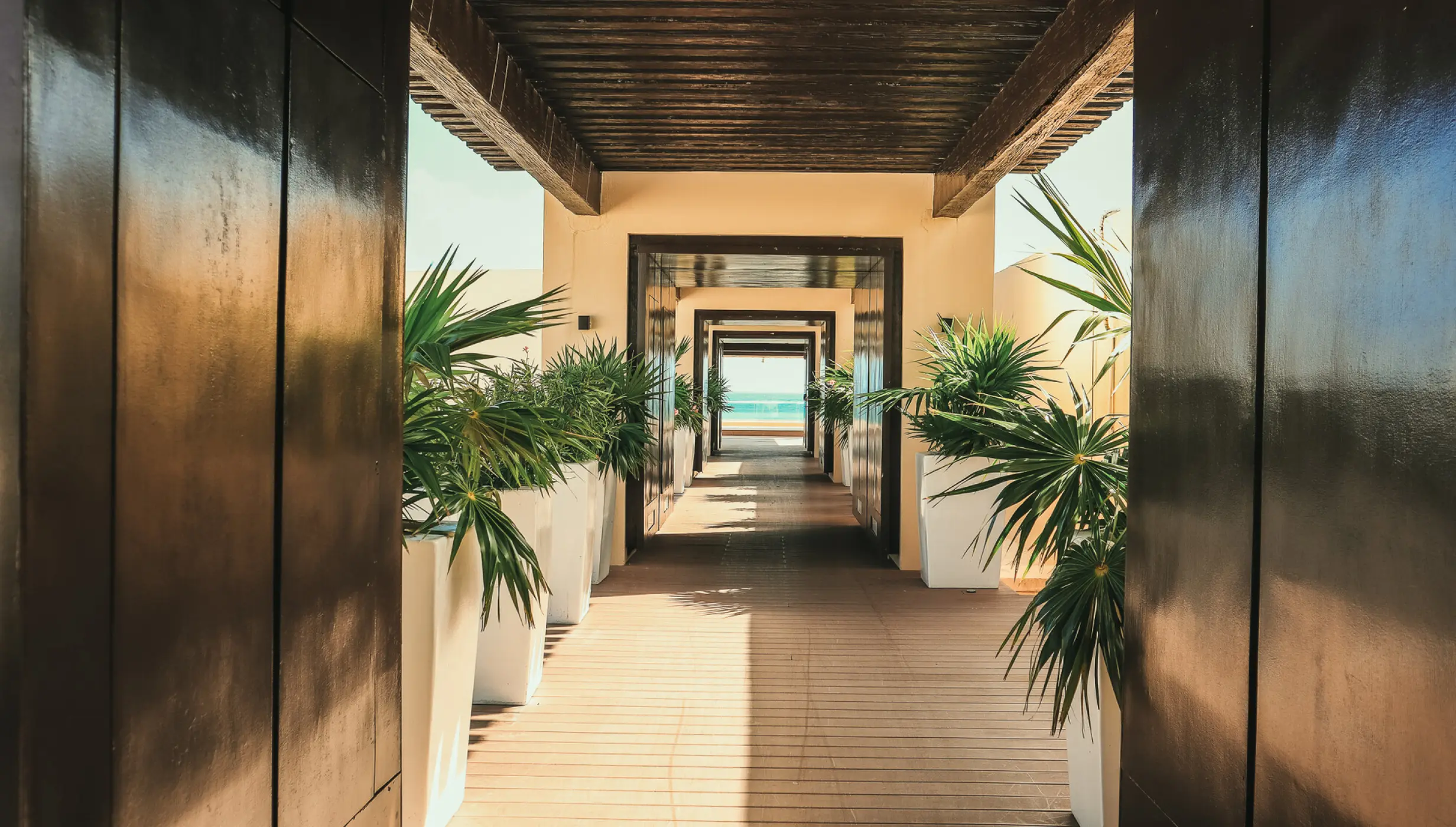 Royalton Riviera Cancun sky deck wedding venue hallway