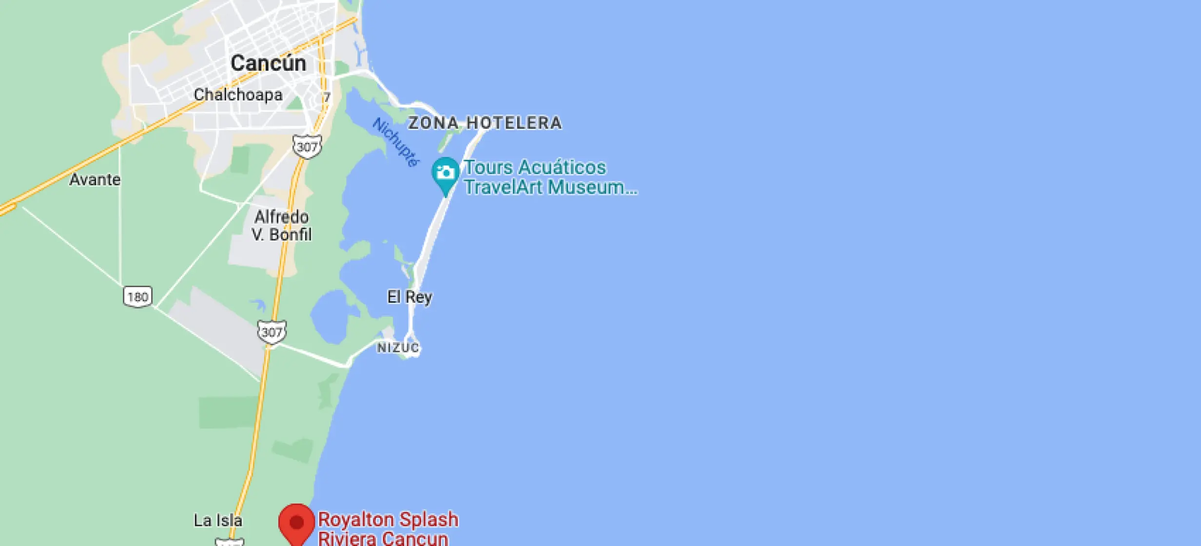 Google maps of Royalton Riviera Cancun