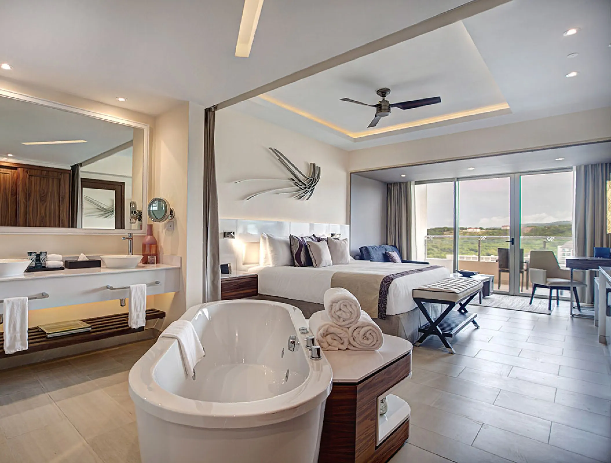 Luxury junior suite ocean view with bathtub at Royalton Blue Waters, Montego Bay