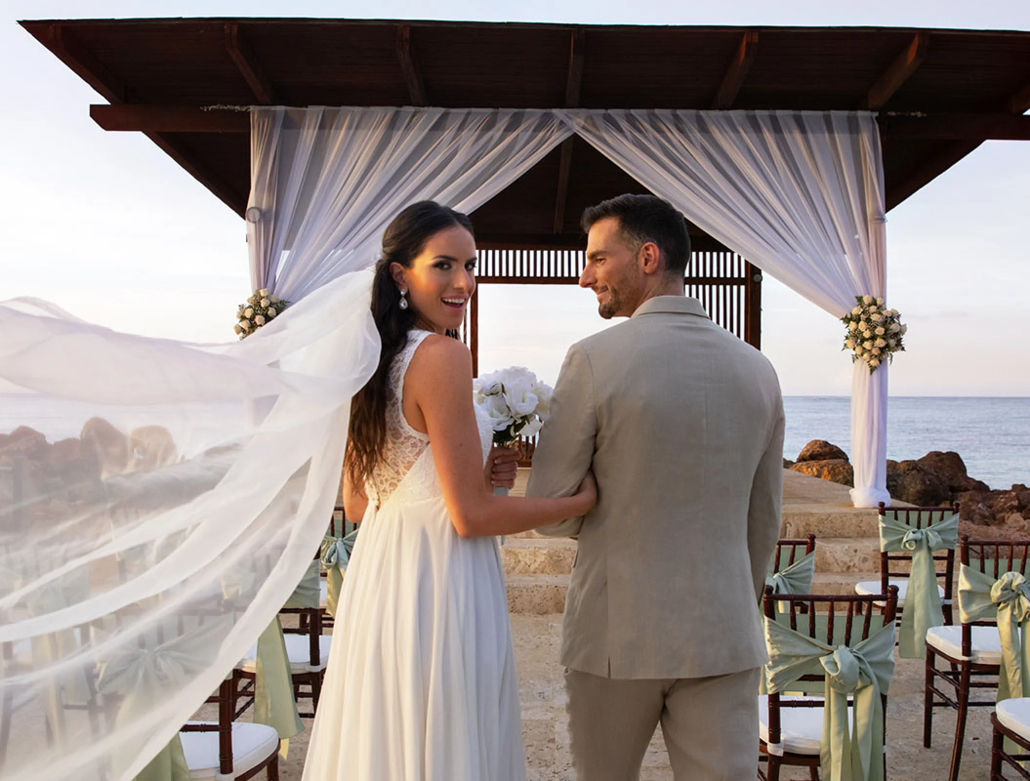 Ocean Gazebo Wedding Venue at Royalton Blue Waters.