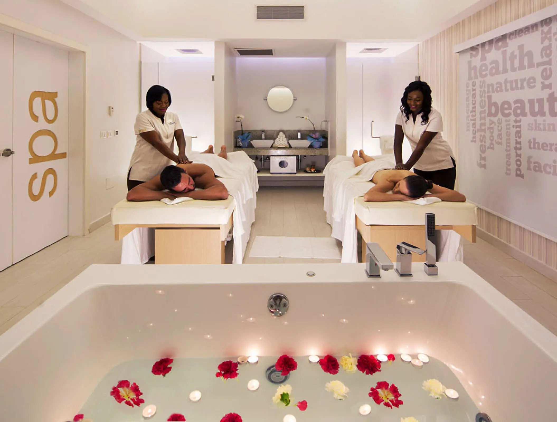 Couples massage treatment room at Royalton Blue Waters, Montego Bay