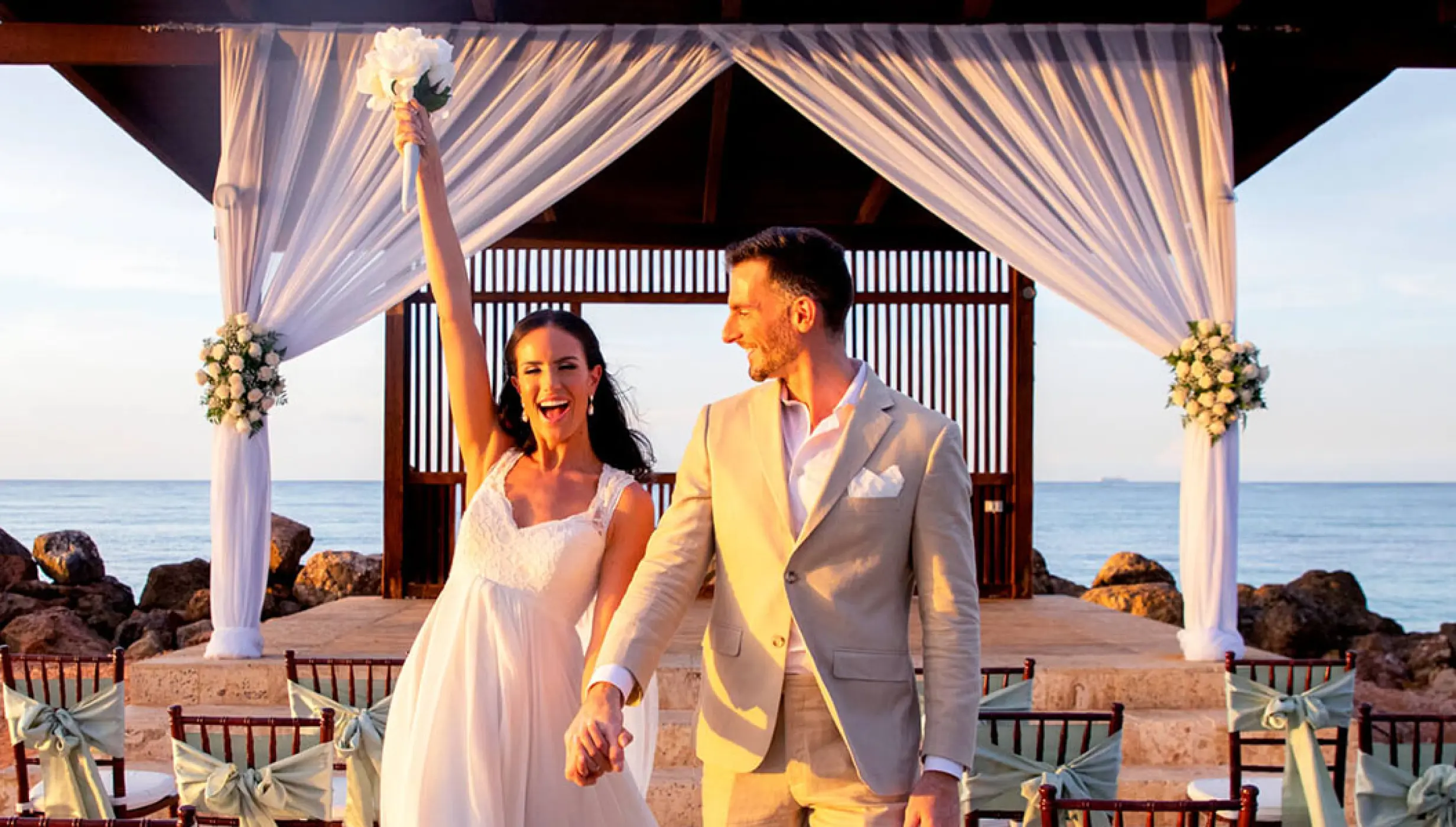 Ocean Gazebo Wedding Venue at Royalton Blue Waters.