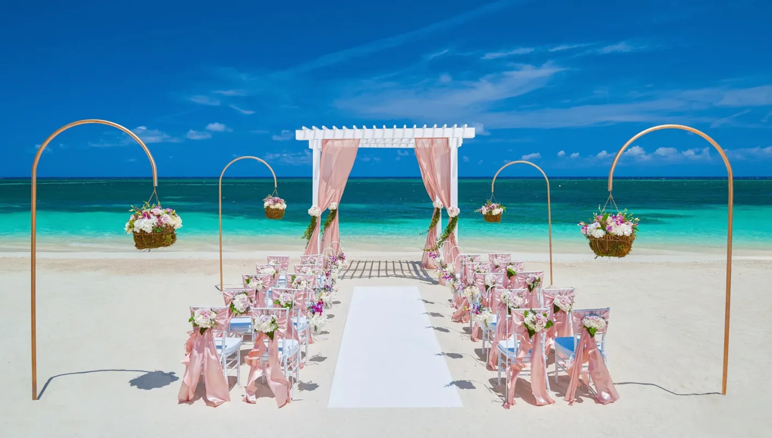 Ceremony decor in the beach at Sandals Montego Bay