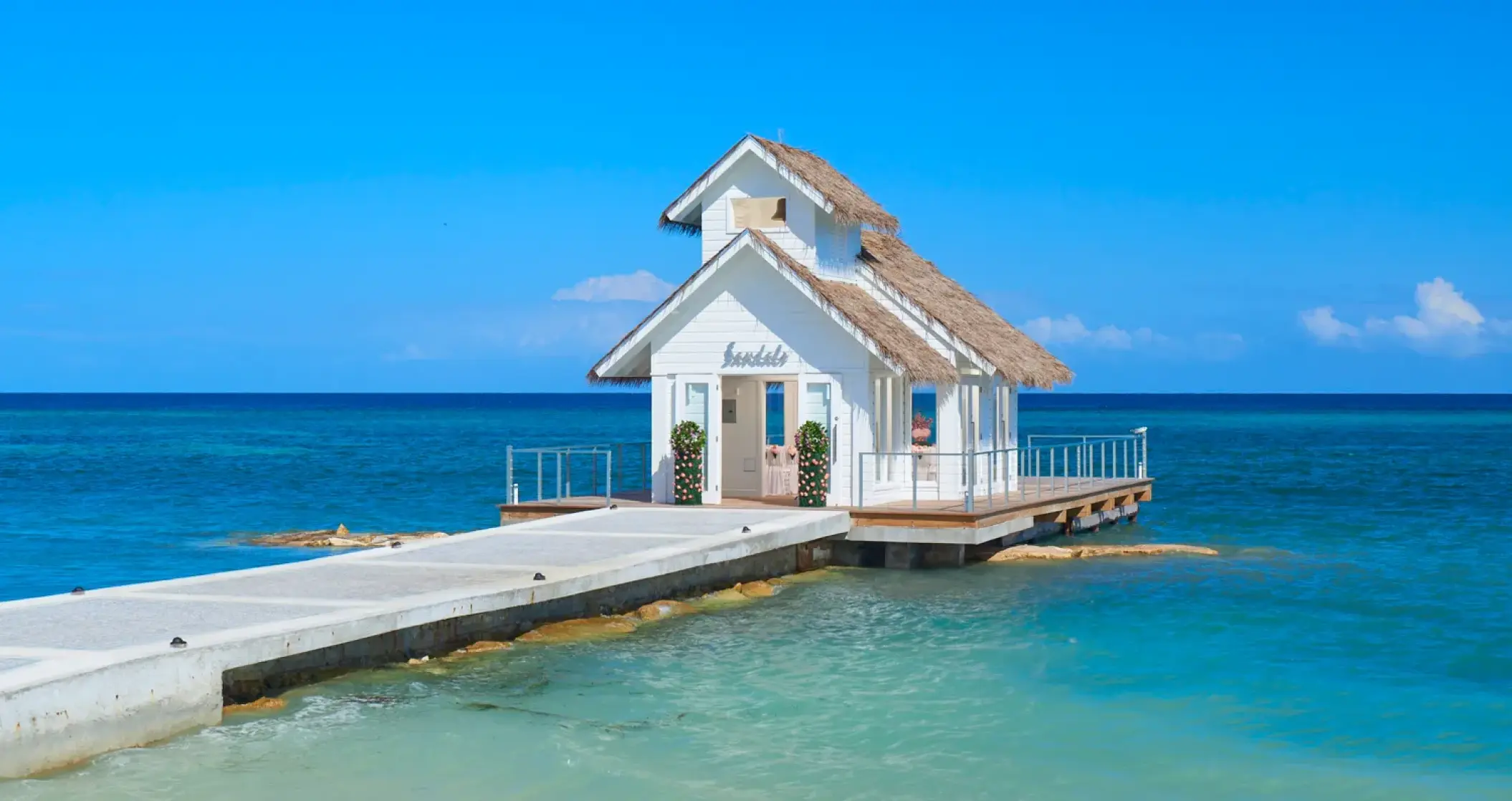 Overwater wedding chapel at Sandals Montego Bay, Montego Bay