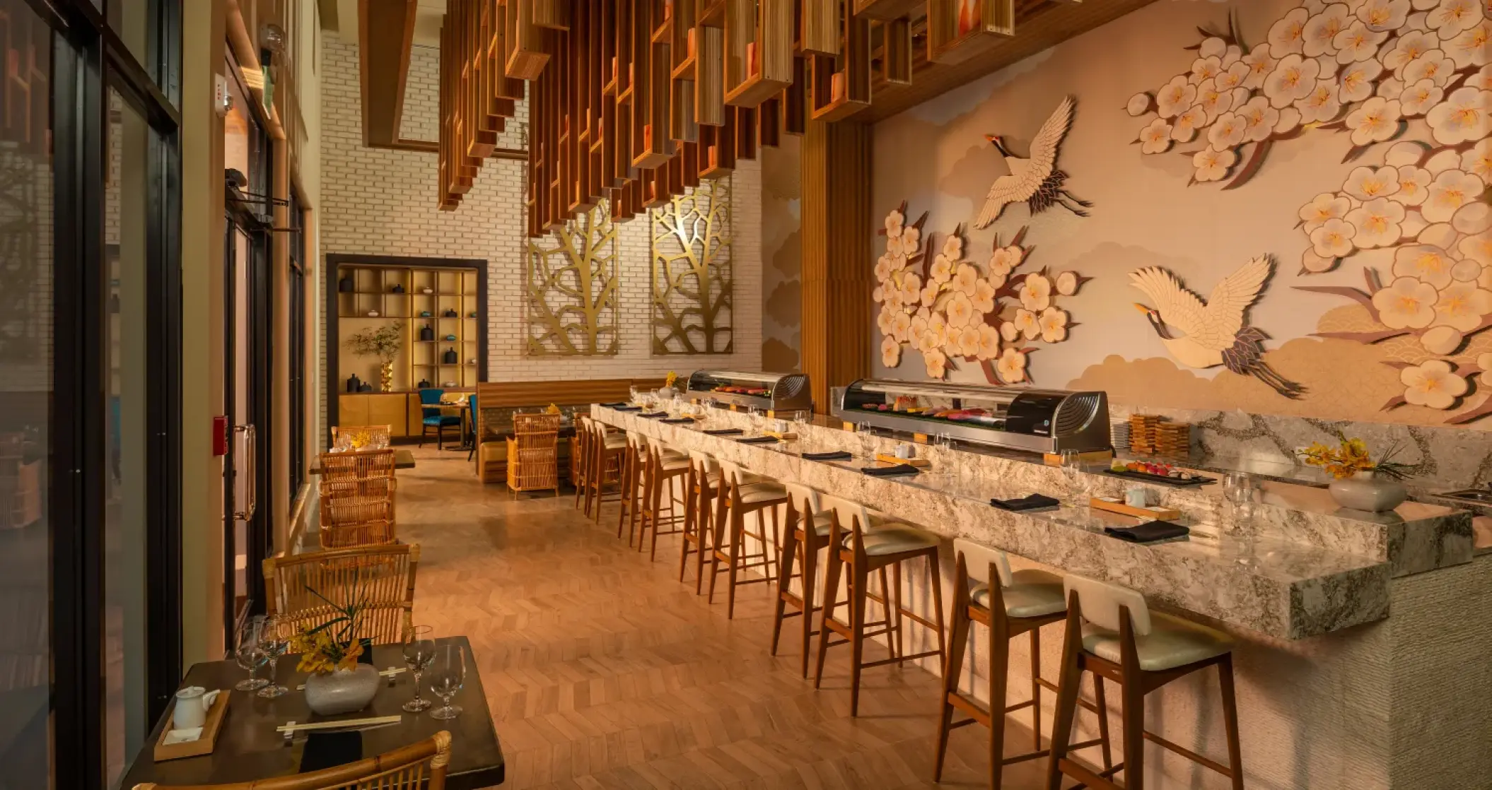 Modern sushi bar and restaurant interior at Sandals Montego Bay, Montego Bay
