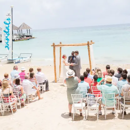 Ceremony in the beach at Sandals Ochi