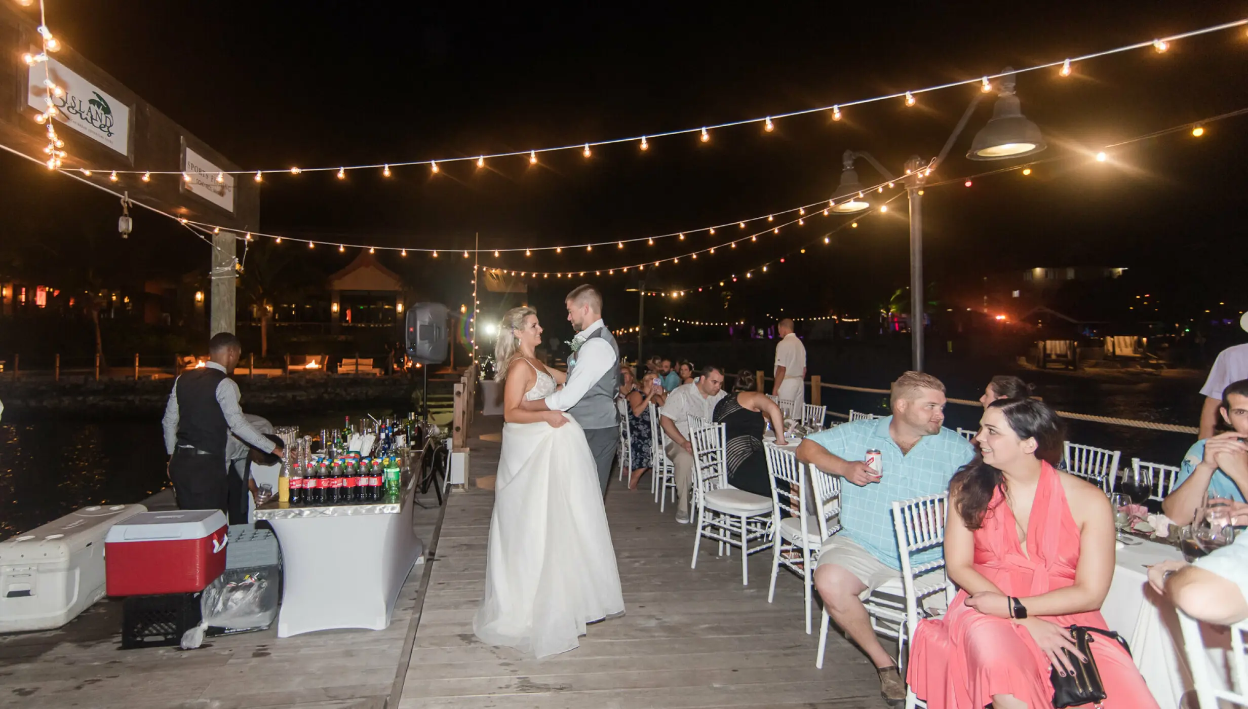 Dinner reception in the bridge at Sandals Ochi