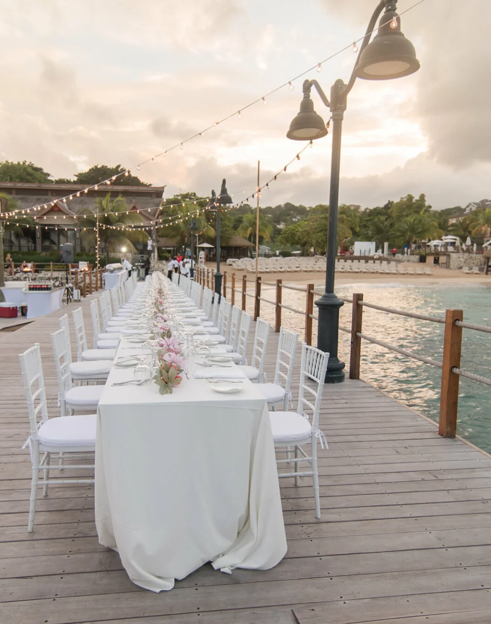 Dinner reception in the bridge at Sandals Ochi