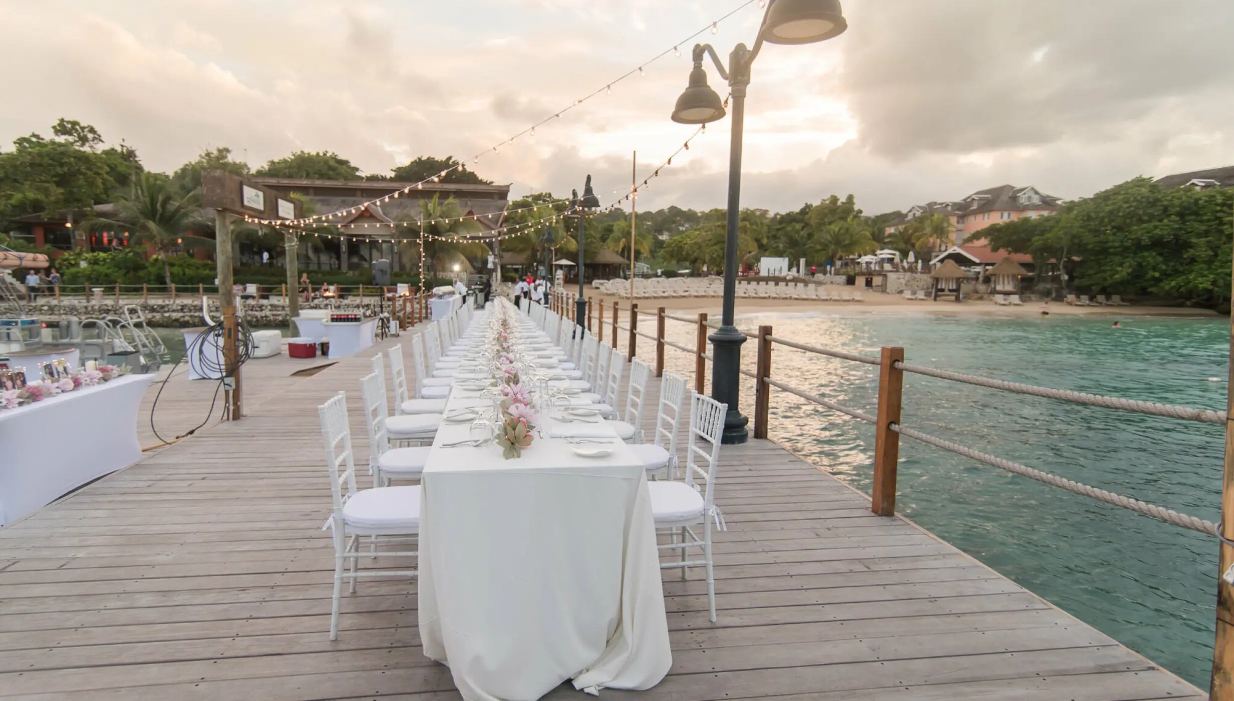 Dinner reception in the bridge at Sandals Ochi