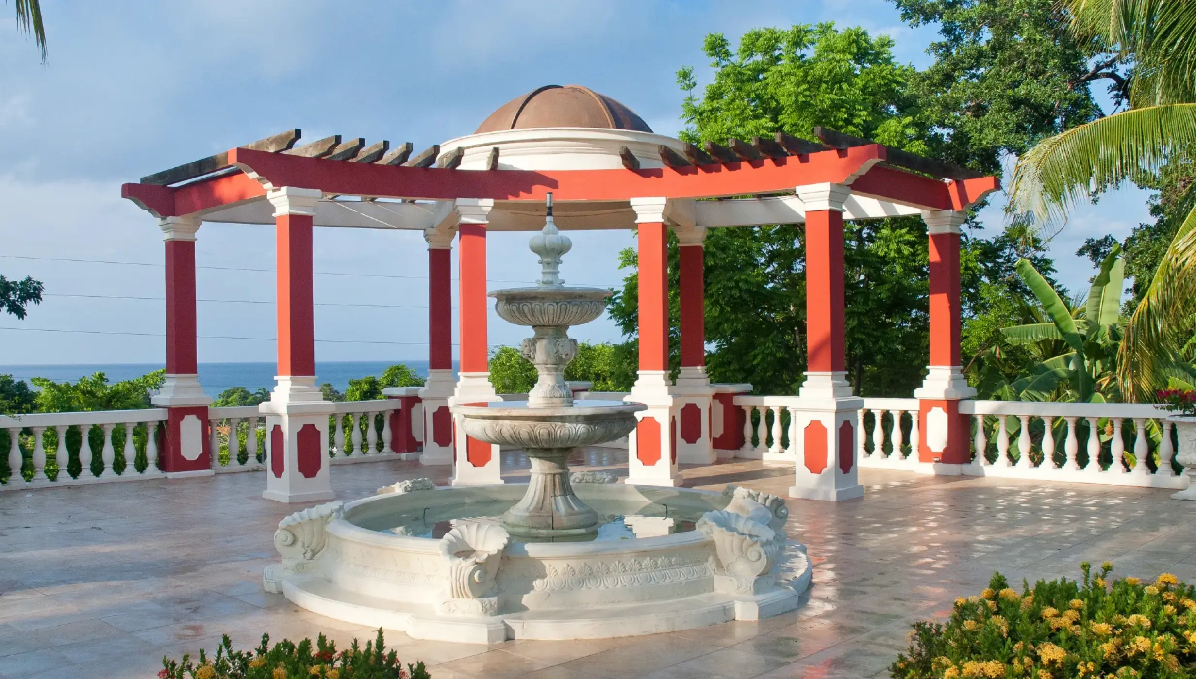 European wedding garden at Sandals Ochi