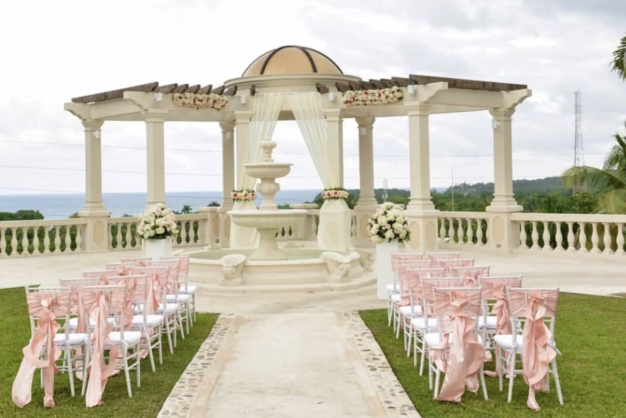 Garden gazebo wedding ceremony at Sandals Ochi, Ocho Rios