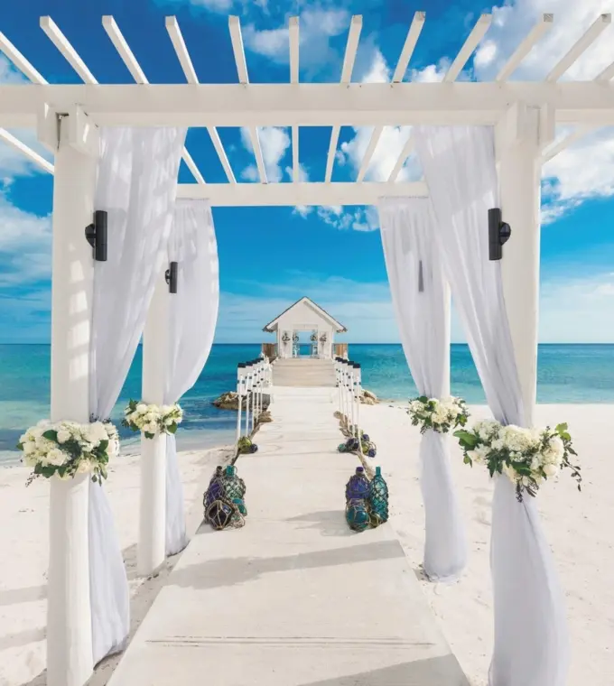 Over-the-water wedding chapel at Sandals Montego Bay, Montego Bay