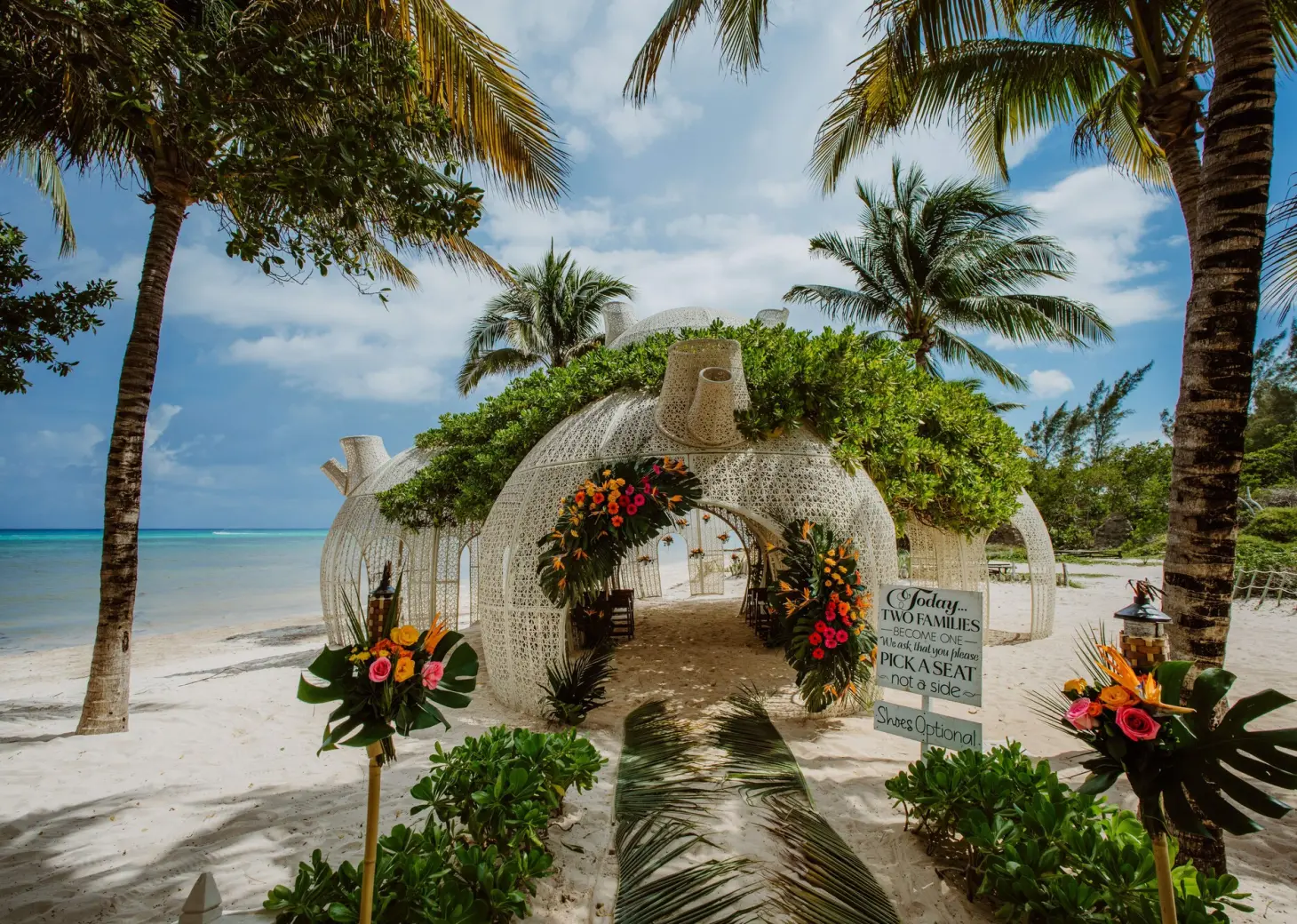Sandos Caracol Eco Resort gazebo wedding venue on beach