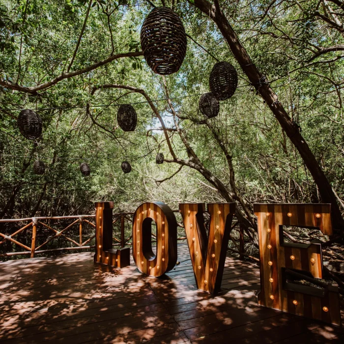 Mapache deck wedding venue at Sandos Caracol Eco Resort