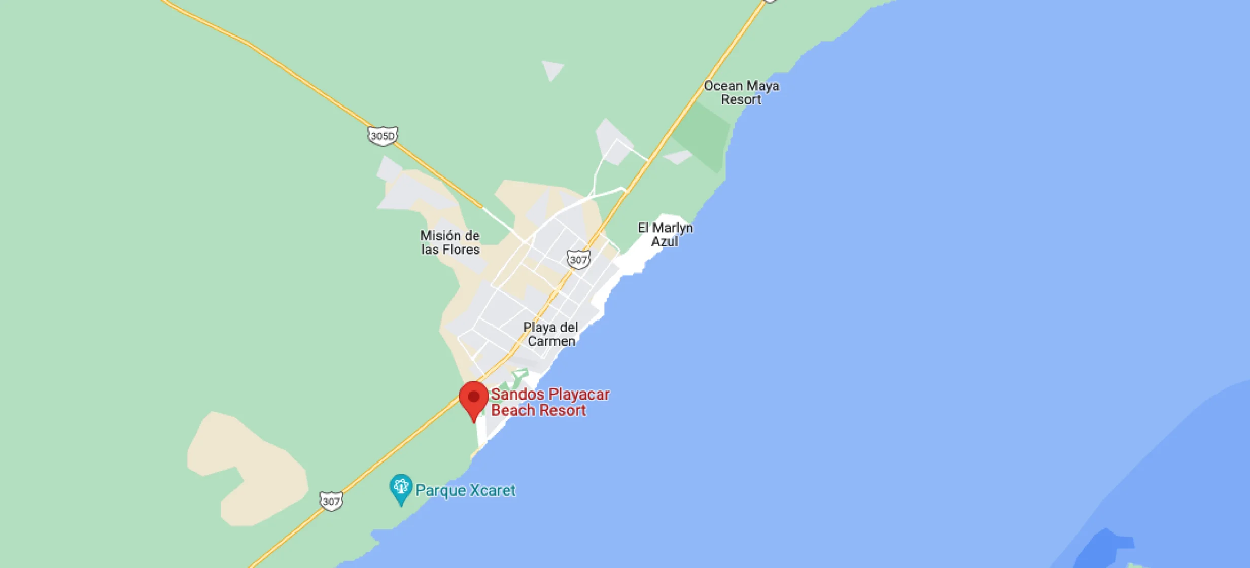 Google maps of Sandos Playacar