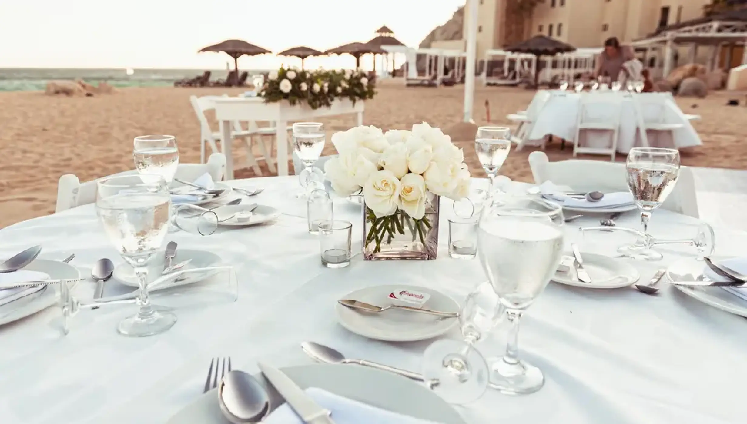 Dinner decor on the beach at Sandos Finisterra Los Cabos