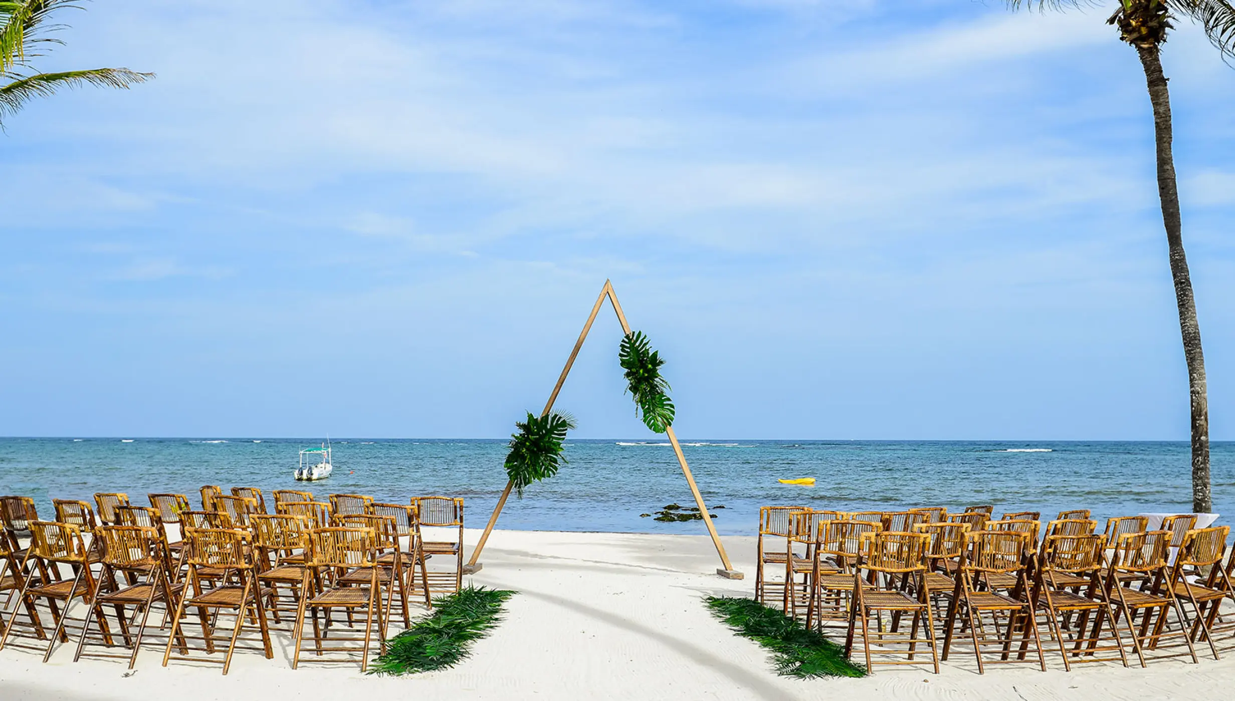 Symbolic ceremony in Seaside beach venue at Dreams Tulum Resort and Spa