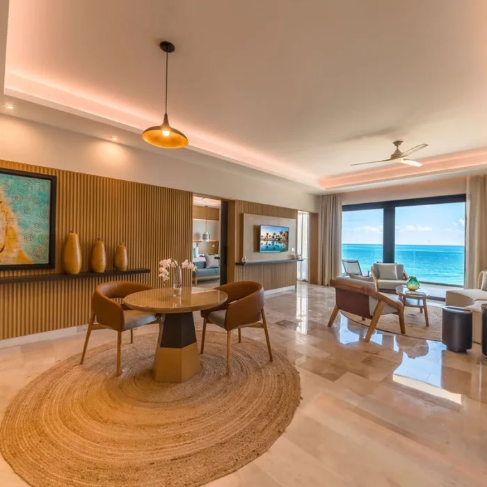 Haven Riviera Cancun 2-bedroom suite living room.