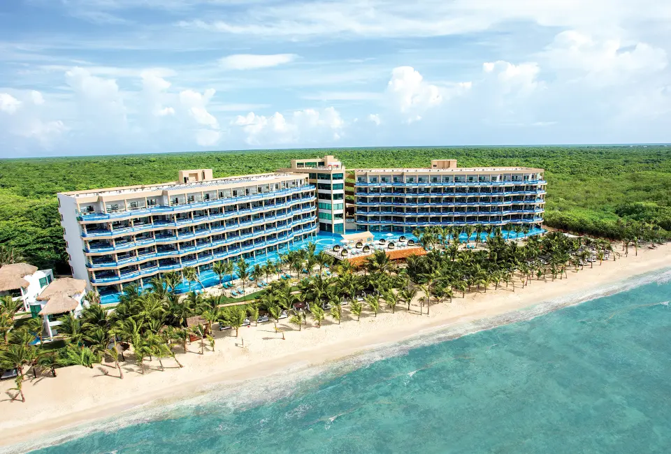 El Dorado Seaside Suites resort arial from ocean