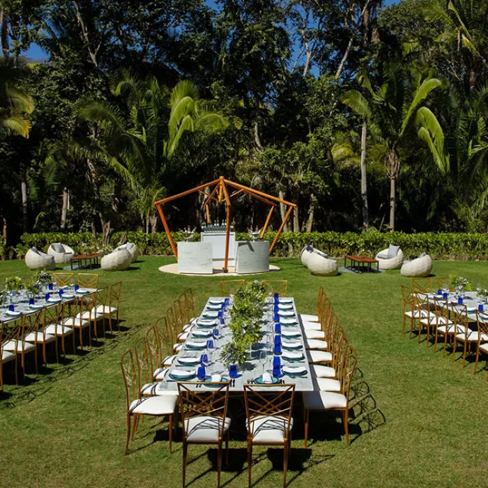 Secrets and Dreams Bahía Mita Garden reception setup