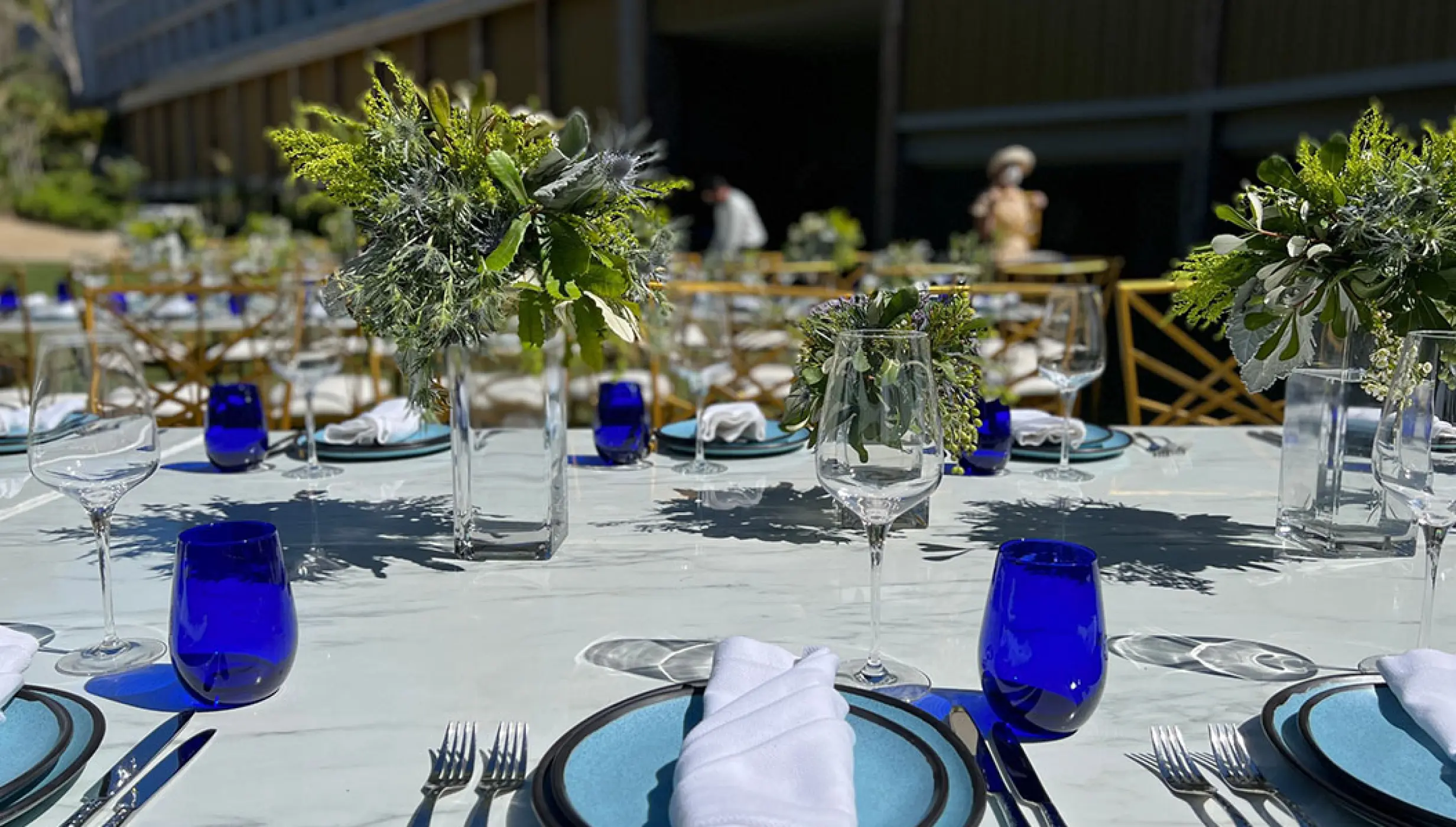 Wedding Setup detail in garden Bahia Mita at Secrets Bahia Mita Surf and Spa.