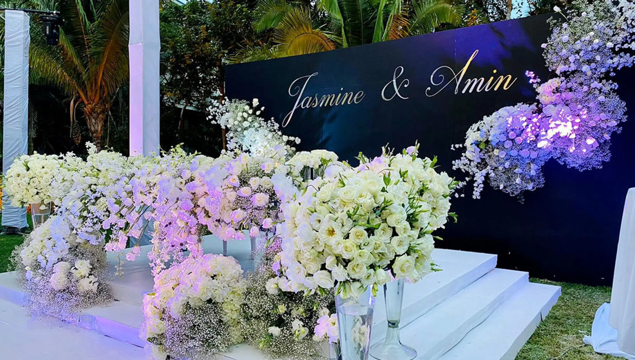 Wedding Setup in garden Bahia Mita at Secrets Bahia Mita Surf and Spa.