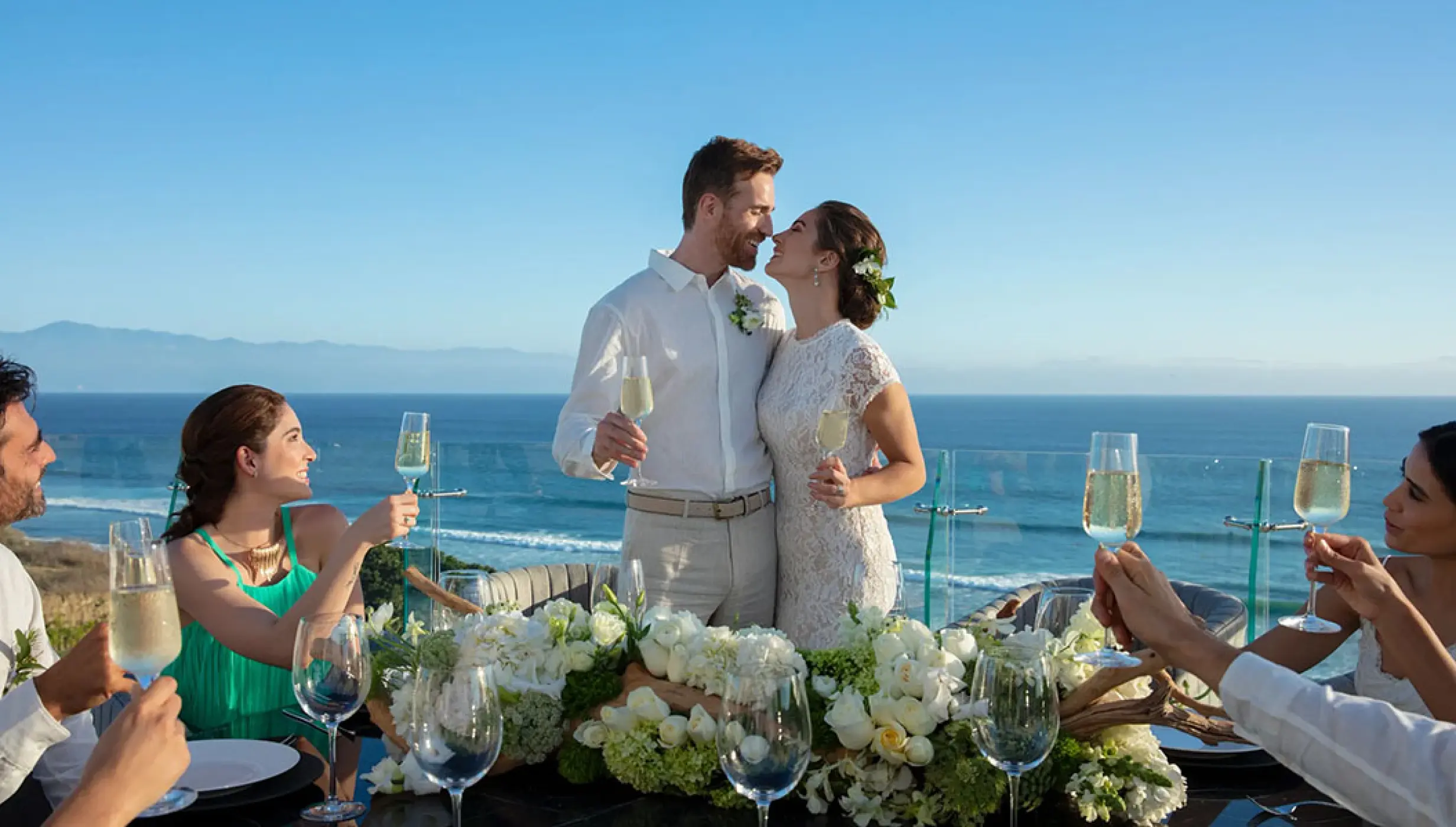 Example of a Wedding celebration in Presidential suite marietas terrace at Dreams Bahia Mita Surf and Spa