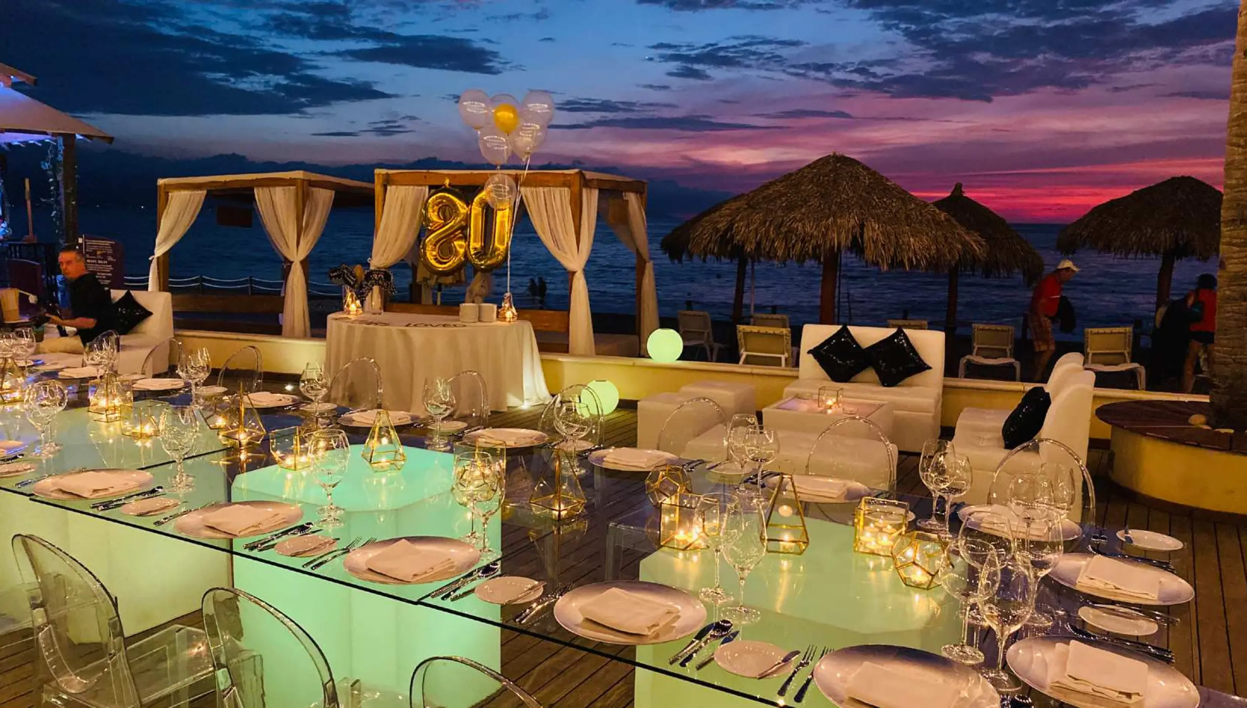 Dinner reception on the secrets deck at Secrets Vallarta Bay Puerto Vallarta