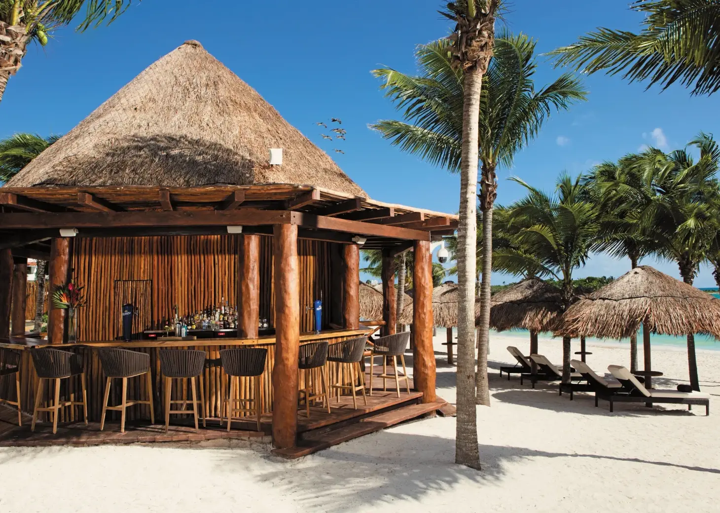 Secrets Akumal beach palapa bar