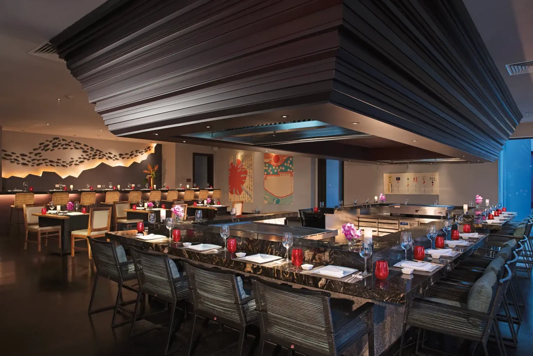 Himitsu Asian restaurant with teppanyaki tables at Secrets Cap Cana, Punta Cana