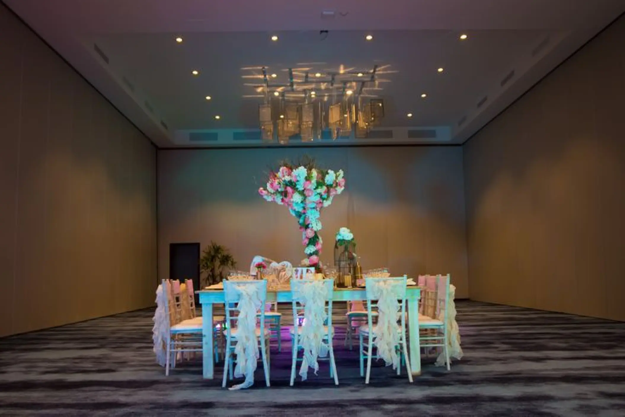 Ballroom wedding reception setup at Secrets Cap Cana, Punta Cana