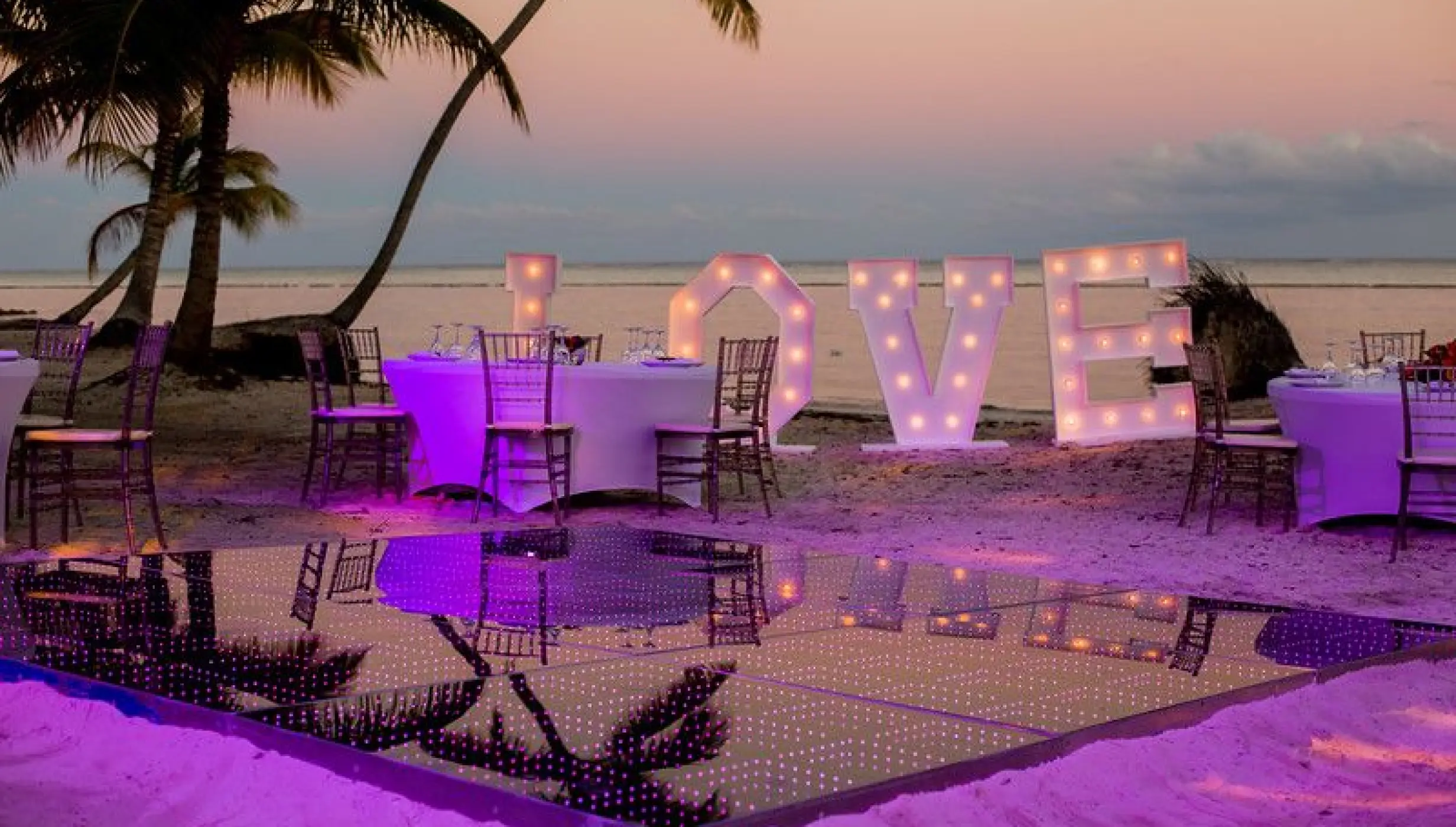 Beach reception at Secrets Cap Cana Resort and Spa