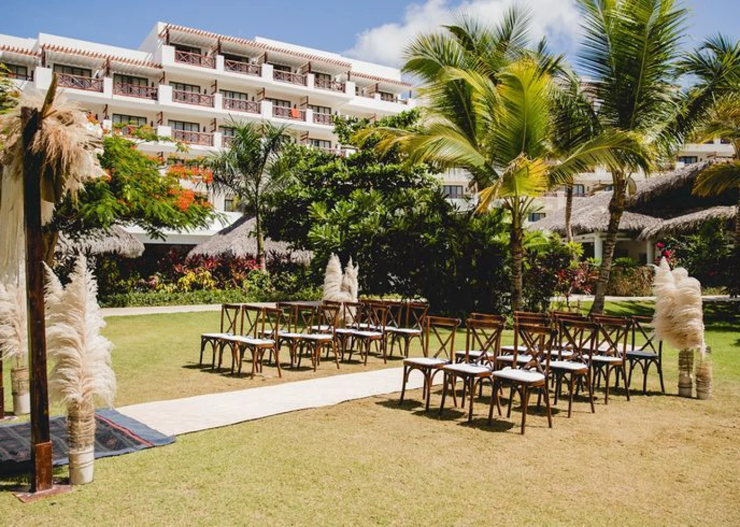 Ceremony in the pool terrace at Secrets Cap Cana Resort and Spa