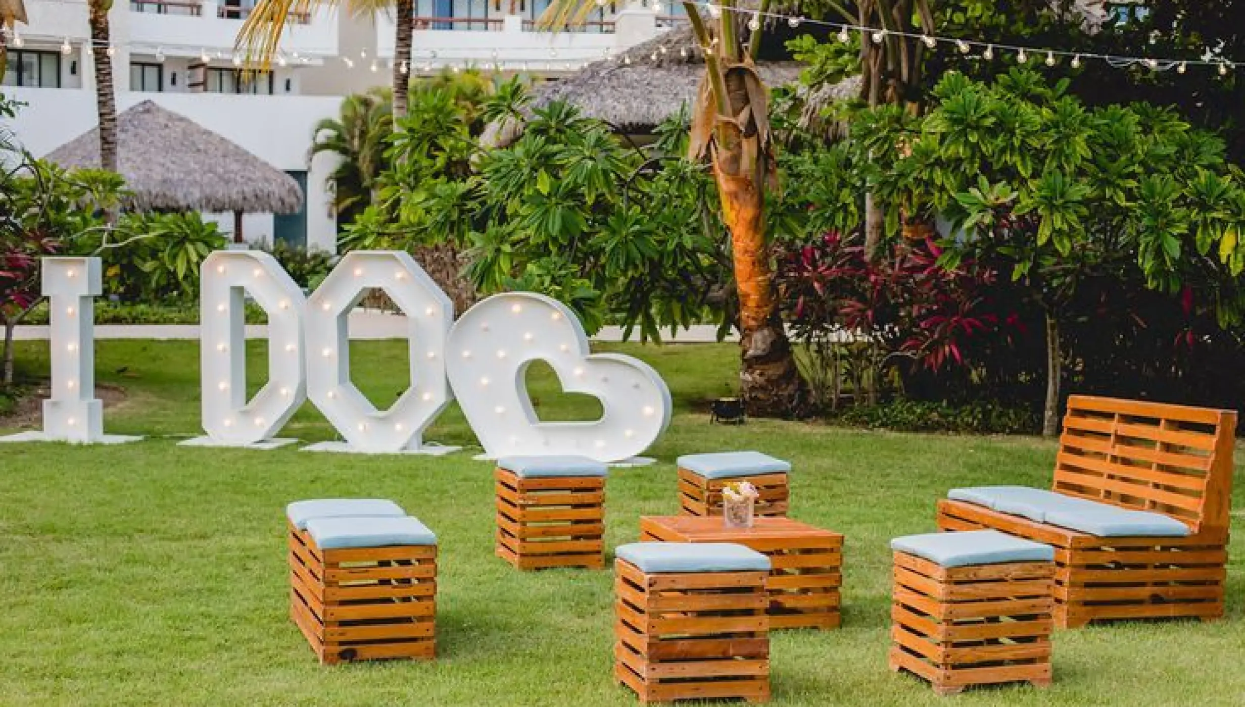 Cocktail party in the pool terrace at Secrets Cap Cana Resort and Spa