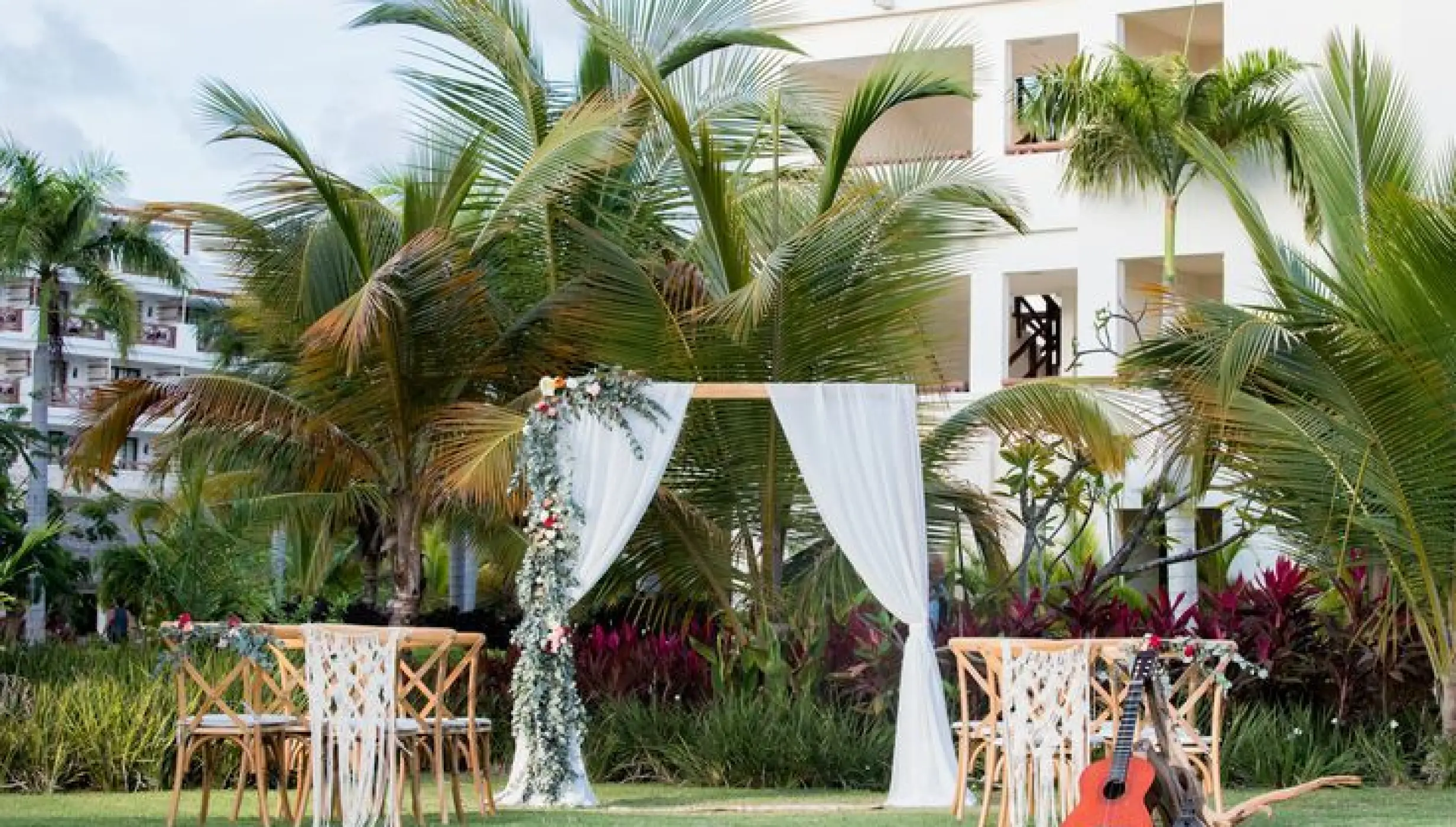Ceremony in the pool terrace at Secrets Cap Cana Resort and Spa